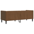 Bowery Hill Contemporary Polyester Chesterfield Sofa in Brown