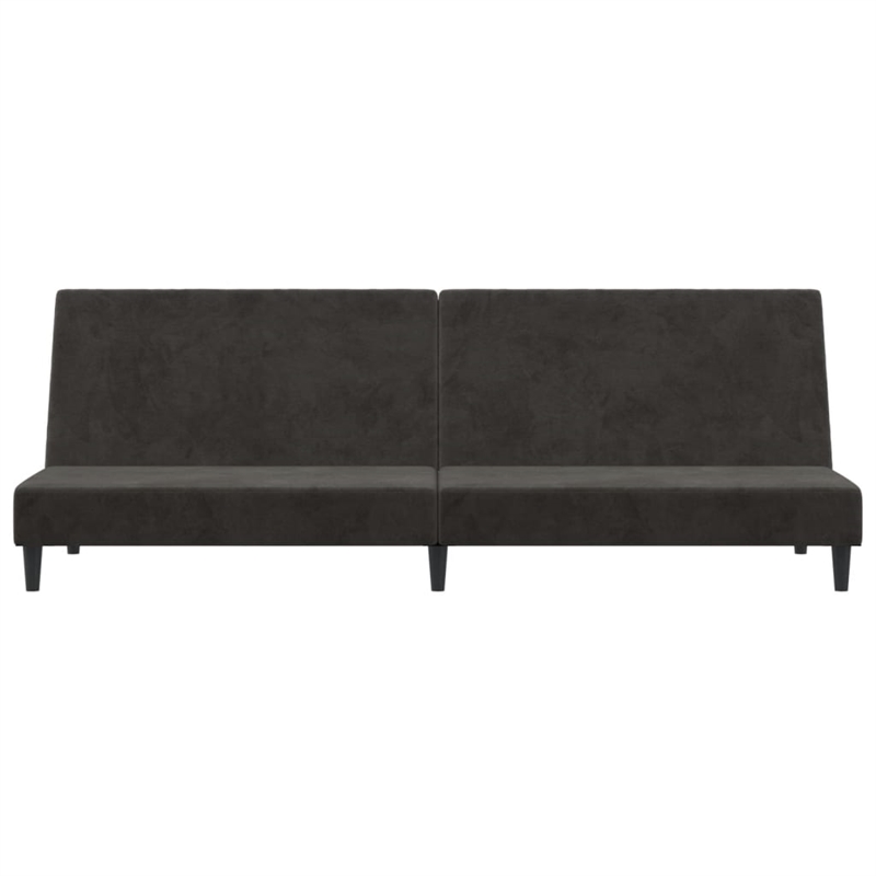 Bowery Hill Contemporary Sofa Bed in Dark Gray Polyester Velvet