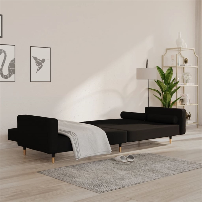 Bowery Hill Modern / Contemporary Sofa Bed in Black Finish Velvet