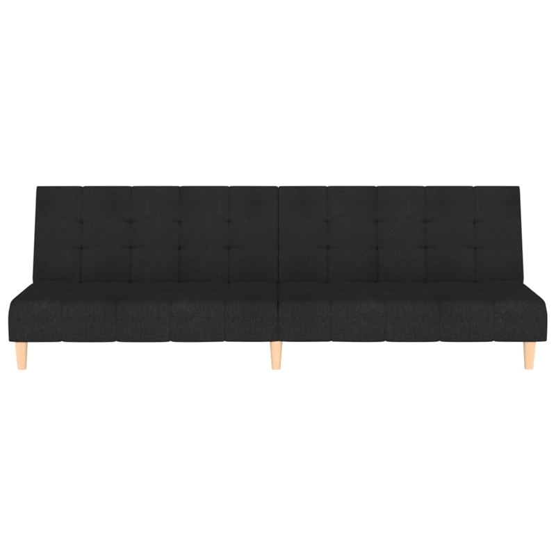 Bowery Hill Contemporary 2-Seater Sofa Bed in Black Polyester Fabric