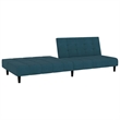 Bowery Hill Contemporary Medium Sofa Bed in Blue Polyester Velvet