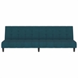Bowery Hill Contemporary Medium Sofa Bed in Blue Polyester Velvet