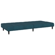 Bowery Hill Contemporary Medium Sofa Bed in Blue Polyester Velvet