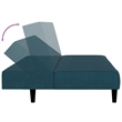 Bowery Hill Contemporary Medium Sofa Bed in Blue Polyester Velvet