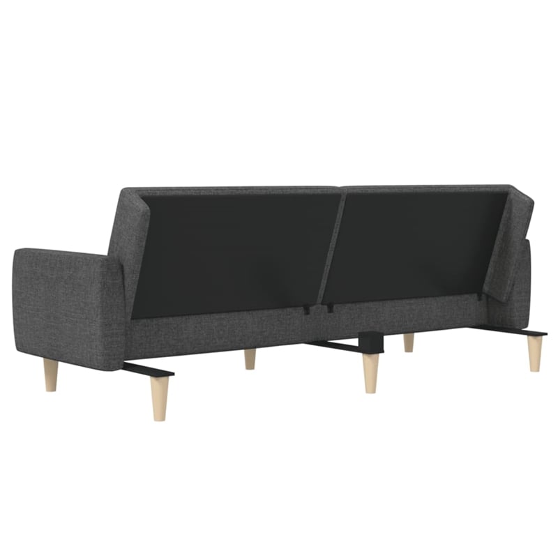 Bowery Hill Contemporary 2-Seater Sofa Bed in Dark Grey Fabric