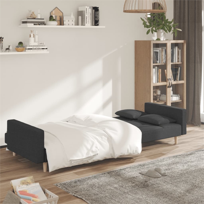 Bowery Hill Contemporary Sleeper Sofa Bed in Dark Gray Fabric