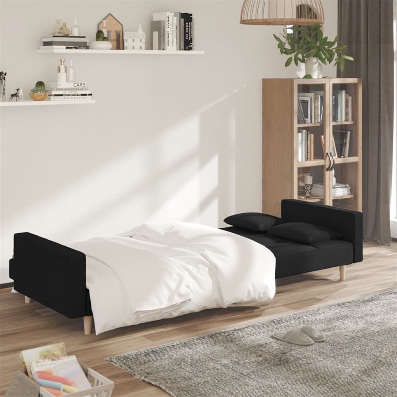 Bowery Hill Modern / Contemporary Polyester Sofa Bed in Black