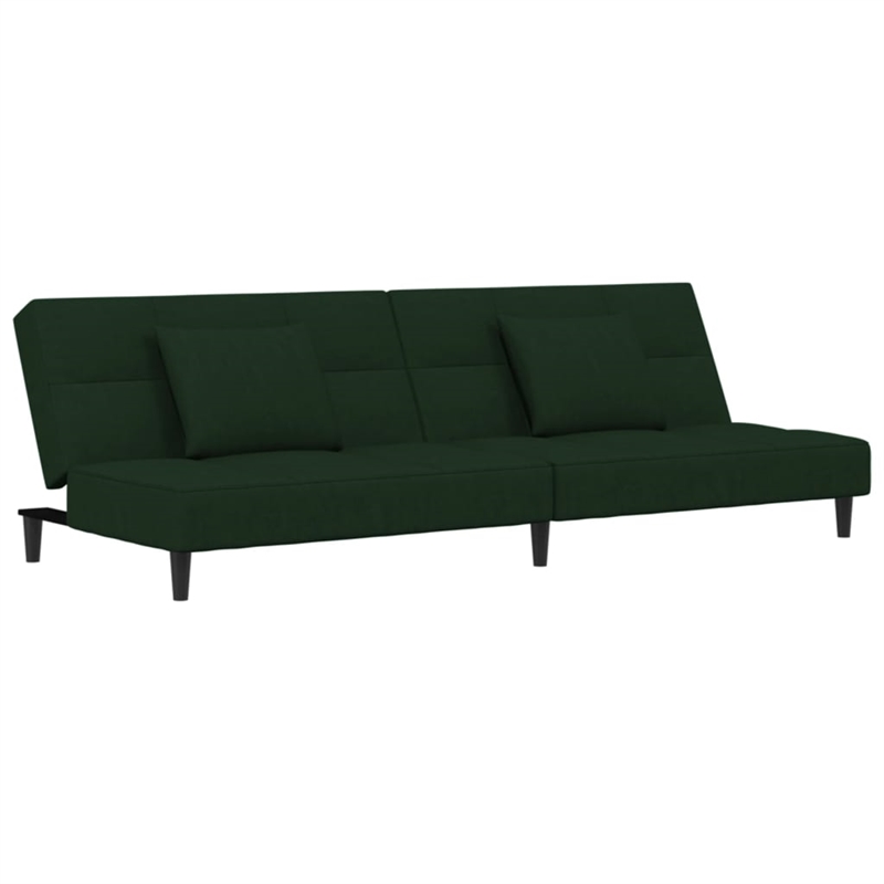 Bowery Hill Contemporary 2-Seater Sofa Bed in Dark Green Velvet
