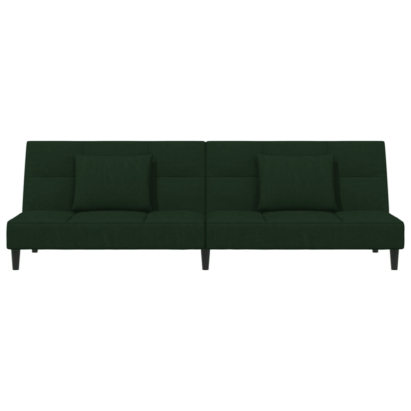 Bowery Hill Contemporary 2-Seater Sofa Bed in Dark Green Velvet