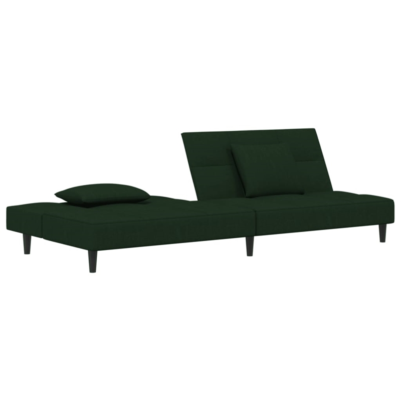 Bowery Hill Contemporary 2-Seater Sofa Bed in Dark Green Velvet