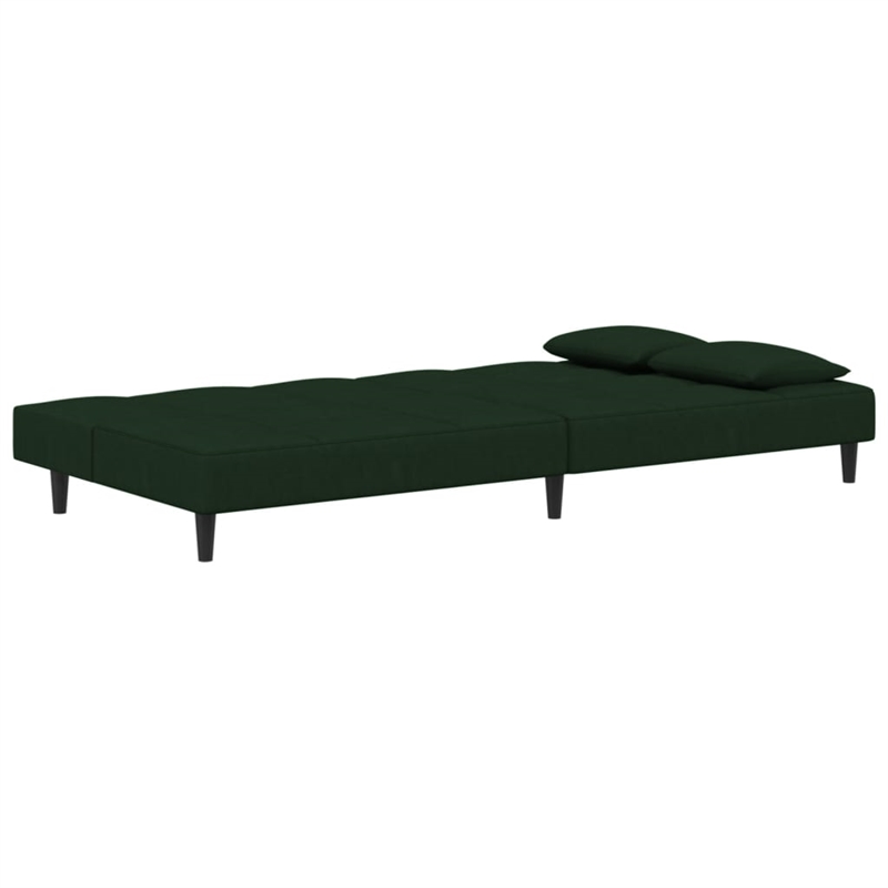 Bowery Hill Contemporary 2-Seater Sofa Bed in Dark Green Velvet