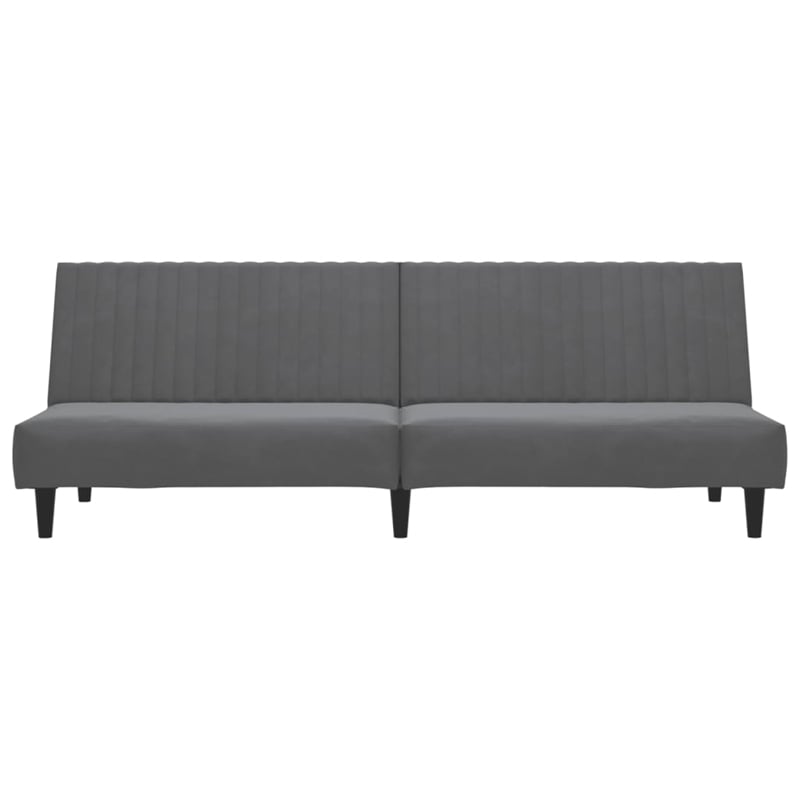 Bowery Hill 2-Seater Convertible Sofa Bed in Dark Grey Velvet