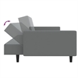 Bowery Hill Contemporary Sofa Bed in Light Grey Polyester Velvet