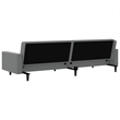 Bowery Hill Contemporary Sofa Bed in Light Grey Polyester Velvet