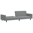 Bowery Hill Contemporary Sofa Bed in Light Grey Polyester Velvet