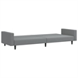 Bowery Hill Contemporary Sofa Bed in Light Grey Polyester Velvet
