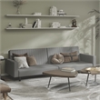 Bowery Hill Contemporary Sofa Bed in Light Grey Polyester Velvet