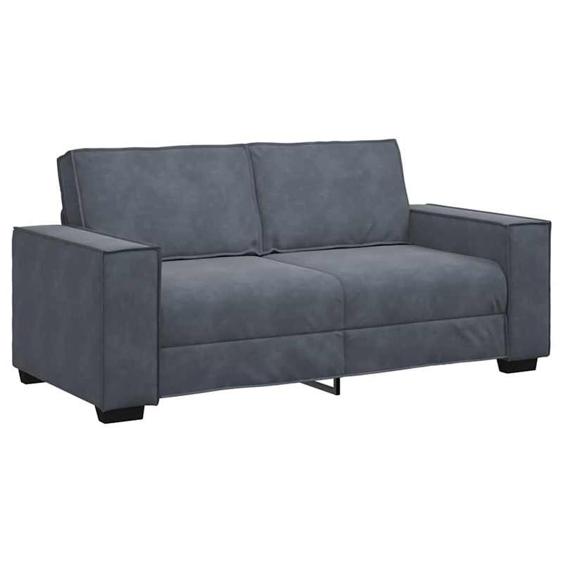 Bowery Hill Contemporary 2-Seater Sofa in Dark Gray Finish Velvet