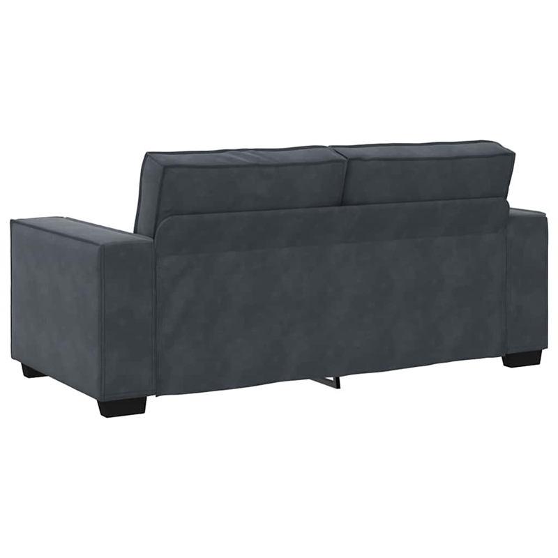 Bowery Hill Contemporary 2-Seater Sofa in Dark Gray Finish Velvet