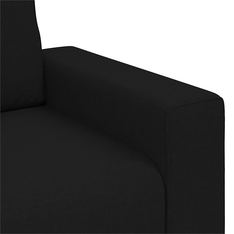 Bowery Hill Contemporary 3-Seater Sofa in Black Finish Polyester