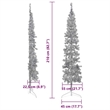 Bowery Hill Artificial Half Christmas Tree Silver PVC Steel Slim