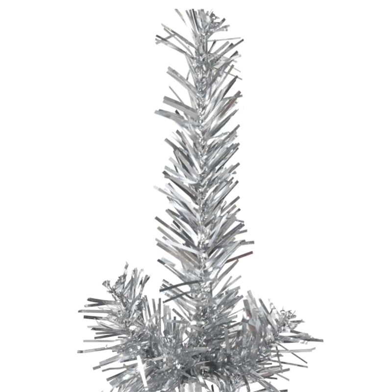 Bowery Hill Artificial Half Christmas Tree Silver PVC Steel Slim