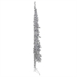 Bowery Hill Artificial Half Christmas Tree Silver PVC Steel Slim