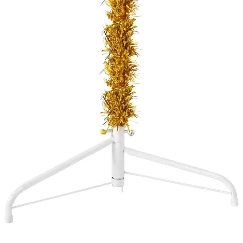 Bowery Hill Artificial Half Christmas Tree Gold PVC Steel Tall