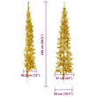 Bowery Hill Artificial Half Christmas Tree Gold PVC Steel Tall