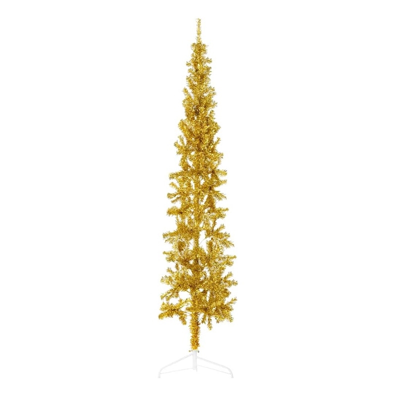 Bowery Hill Artificial Half Christmas Tree Gold PVC Steel Tall