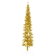 Bowery Hill Artificial Half Christmas Tree Gold PVC Steel 7 ft Tall