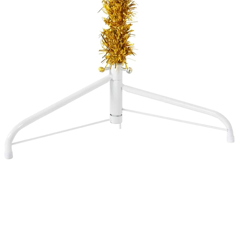 Bowery Hill Artificial Half Christmas Tree Gold PVC Steel 7 ft Tall