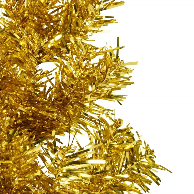 Bowery Hill Slim Artificial Half Christmas Tree Gold PVC Skinny