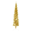 Bowery Hill Slim Artificial Half Christmas Tree Gold PVC Skinny