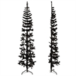 Bowery Hill Artificial Half Christmas Tree Black PVC Slim Decorative Inlays