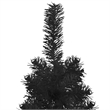 Bowery Hill Artificial Half Christmas Tree Black PVC Slim Decorative Inlays