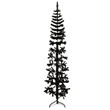 Bowery Hill Artificial Half Christmas Tree Black PVC Slim Decorative Inlays