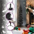 Bowery Hill Artificial Half Christmas Tree Black PVC Slim Decorative Inlays