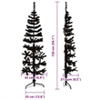 Bowery Hill Artificial Half Christmas Tree Black PVC Steel Slim