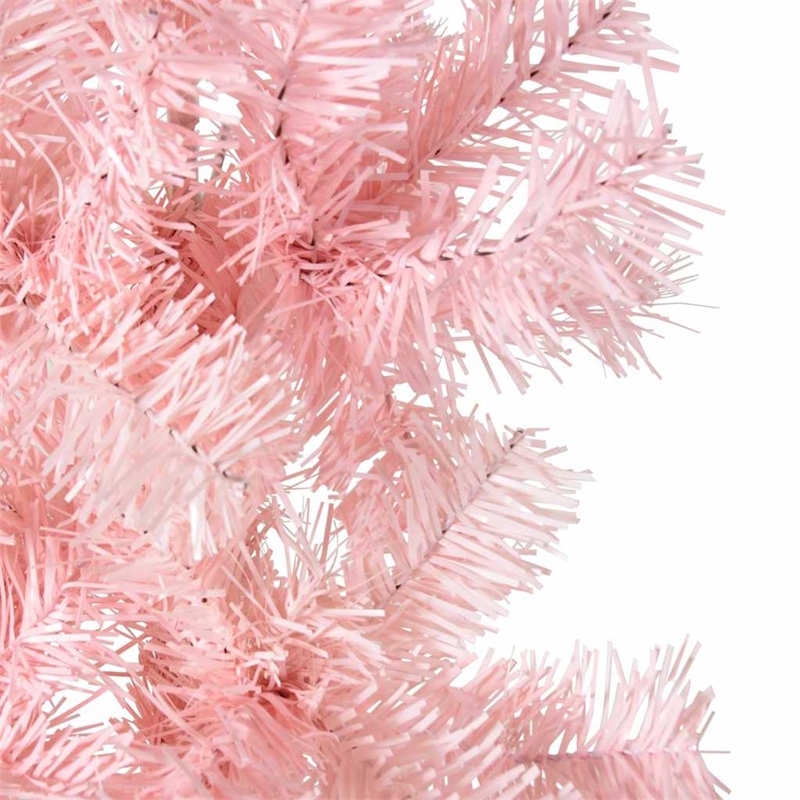Bowery Hill Artificial Half Christmas Tree Pink PVC Steel 94.5