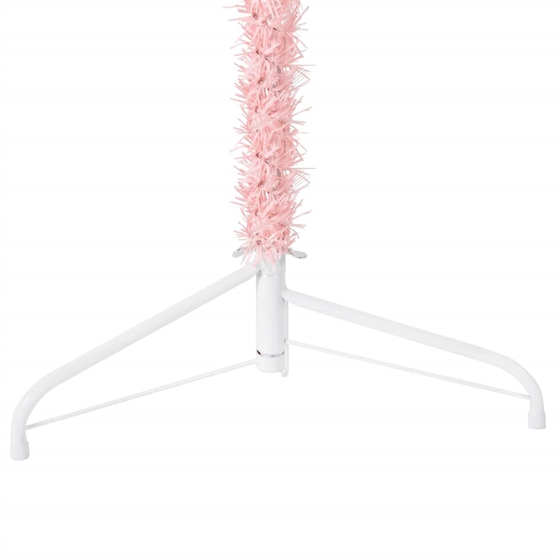 Bowery Hill Artificial Half Christmas Tree Pink PVC Steel 94.5