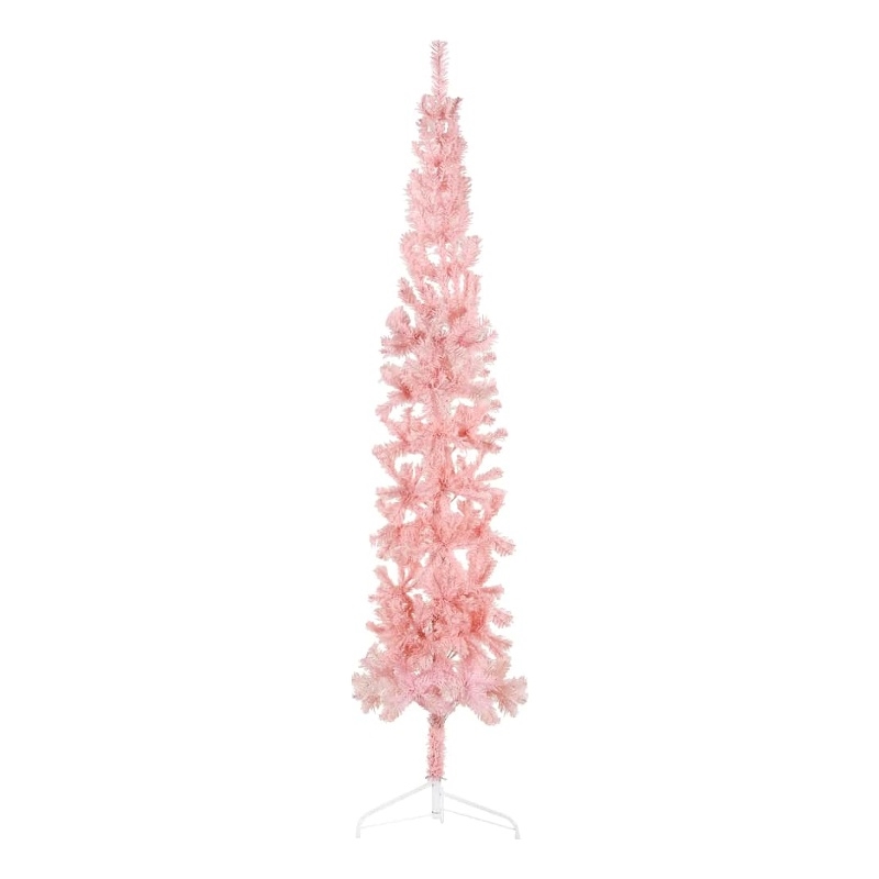 Bowery Hill Artificial Half Christmas Tree Pink PVC Steel 94.5