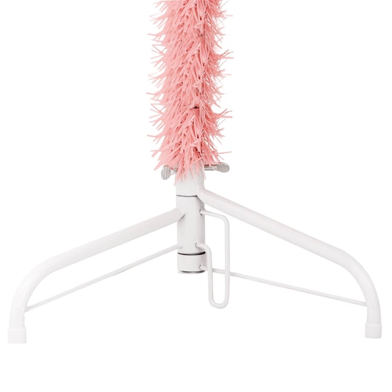 Bowery Hill Contemporary Artificial Half Christmas Tree Pink PVC Slim