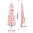 Bowery Hill Contemporary Artificial Half Christmas Tree Pink PVC Slim