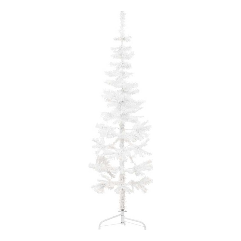 Bowery Hill Artificial Half Christmas Tree White PVC Steel Slim