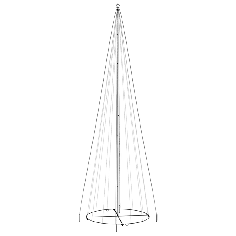 Bowery Hill Christmas Cone Tree Warm White Powder-coated Steel Copper PVC