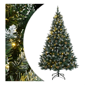 Bowery Hill Artificial Christmas Tree Green and White PVC Steel 71&quot