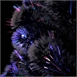 Bowery Hill Christmas Tree Green and White Fiber optic Steel PVC 5 ft