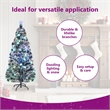 Bowery Hill Christmas Tree Green and White Fiber optic Steel PVC 5 ft