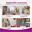 Bowery Hill Christmas Tree Green and White Fiber optic Steel PVC 5 ft